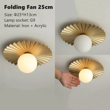 Plafonnier doré en forme de feuille de lotus — LZ4Q7M2