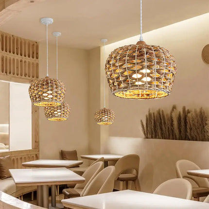 Suspension rotin style wabi sabi pour décoration moderne — LZ4X9T