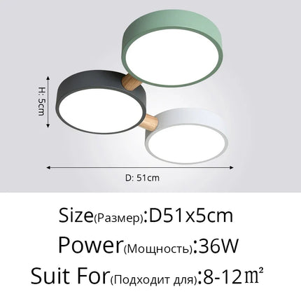 Plafonnier créatif macaron en bois LED multicolore pour intérieur — LZ4X9T2