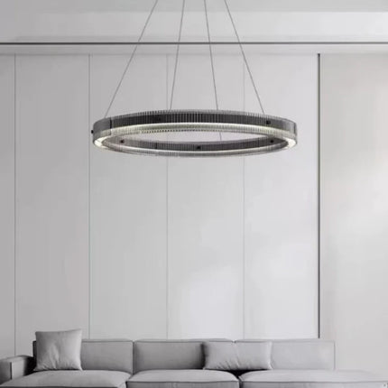 suspension circulaire en verre minimaliste design créatif en aluminium