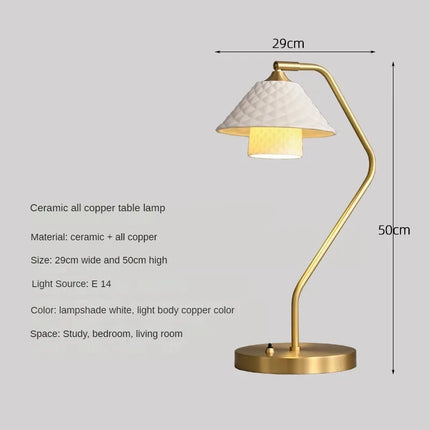 Lampe de bureau design en céramique et cuivre à angle réglable — LZ4X9P