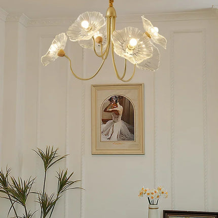 Lustre moderne en verre design fleur de lotus lumineux — LZ4X9P2