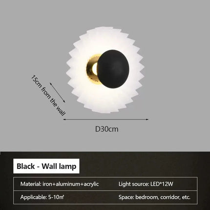 Lustre LED plissé pliant au design minimaliste soucoupe volante — LZ3F9X