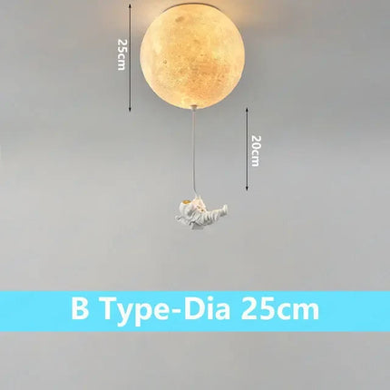 Plafonnier décoratif lune avec astronaute pour chambre — LZ4X9T2