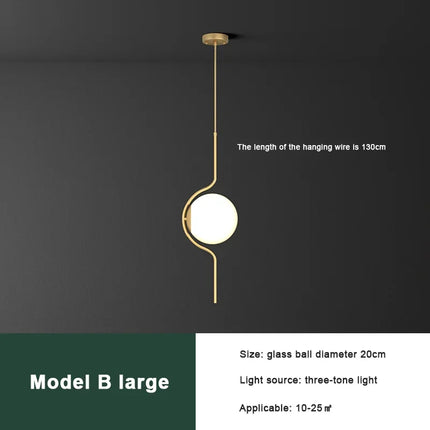Lustre LED minimaliste en verre pour hôtel — LZ4X9P