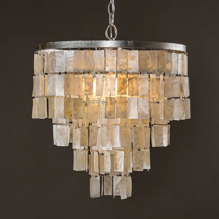 Lustre rétro en coquillage pour décoration intérieure élégante — LZ4X9T2