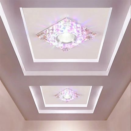 Plafonnier LED carré en cristal RGB pour décoration intérieure — LZ4X9T