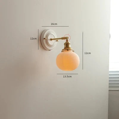 Applique murale LED style nordique japonaise cuivre et blanc — LZ4X9TQ