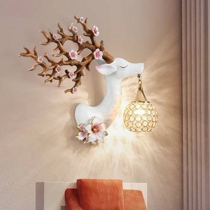 Applique murale moderne en résine motif cerf style chinois — LZ4P9XQ