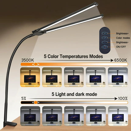 Lampe de bureau LED à double tête orientable — LZ4X9P2