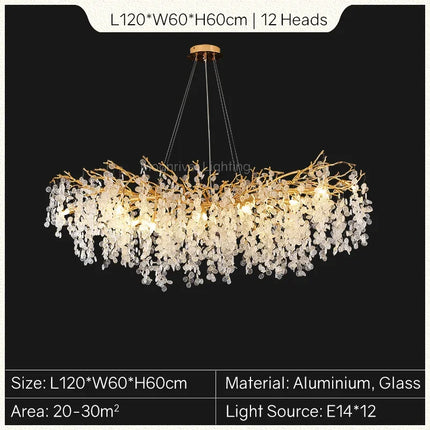 Lustre en cristal doré style européen pour décoration intérieure élégante — LZ4M9Q2