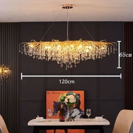 Lustre suspension LED en cristal style nordique élégant — LZ4X9T