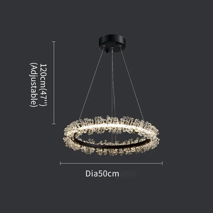 Lustre en cristal avec anneau doré pour suspension intérieure — LZ4X9M