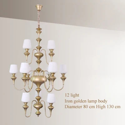 Lustre en cuivre avec abat-jour en verre moderne et élégant — LZ4X9P