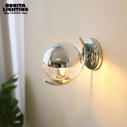 Applique murale boule d’espace argentée simple et élégante pour chambre — LZ4QJ7