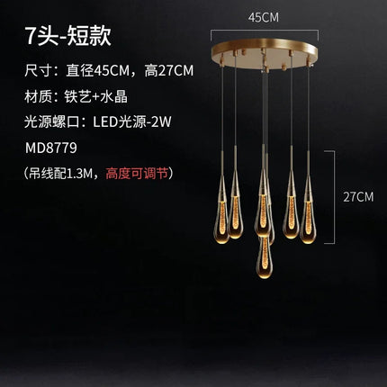 Suspension en verre élégante en forme de gouttes d'eau — LZ4Q9T1
