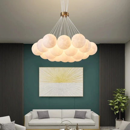 Lustre suspension boule en verre imprimé 3D planète lune — LZ4X9P