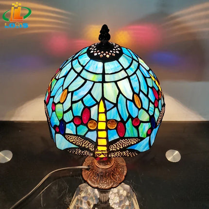 Lampe de chevet libellule en alliage émaillé style méditerranéen — LZ4X9T1