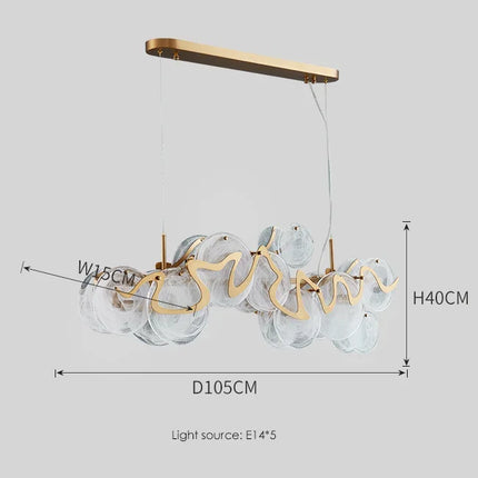 Lustre suspension en verre pour salon au style post-moderne — LZ4X9T2
