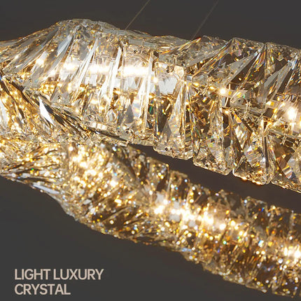 Lustre anneau LED dimmable en cristal pour intérieur moderne — LZ7XQ2