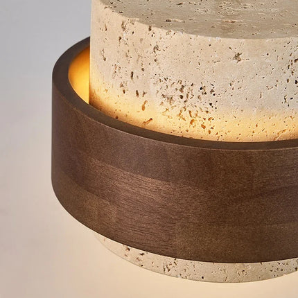 Suspension en bois noyer avec éclairage rétro pour bar et restaurant — LZ4X9T1