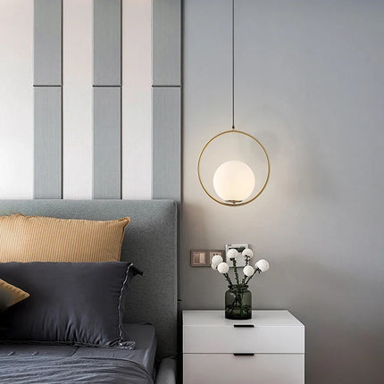 Suspension LED anneau en métal noir design — LZ4X9P7
