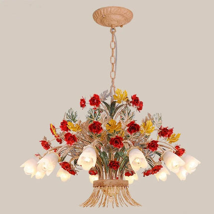 Lustre suspension en verre style rétro américain pour intérieur élégant — LZ4X9M