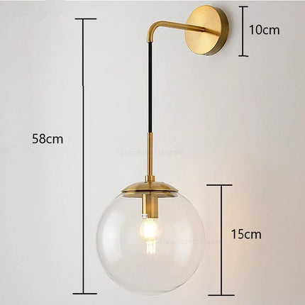 Applique murale rétro en verre au design nordique lumineux — LZ4X9T2