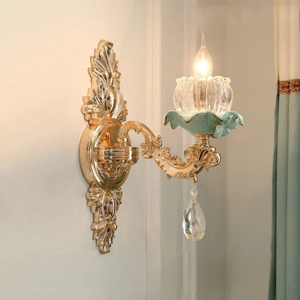 Lustre suspension style européen rétro en cristal et céramique — LZ4D9XQ