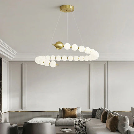 Suspension LED ronde en laiton, cuivre et aluminium décorative — LZ4M7Q2N