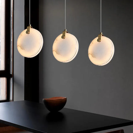 Lustre léger en cuivre et marbre naturel pour décoration élégante — LZ4T9QJ