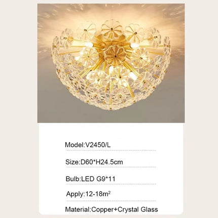 Plafonnier en verre cristal au design nordique pour intérieur moderne — LZ4X9P2Q