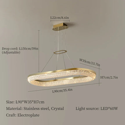 Lustre rond en cristal style nordique pour intérieur — LZ4Q7N2