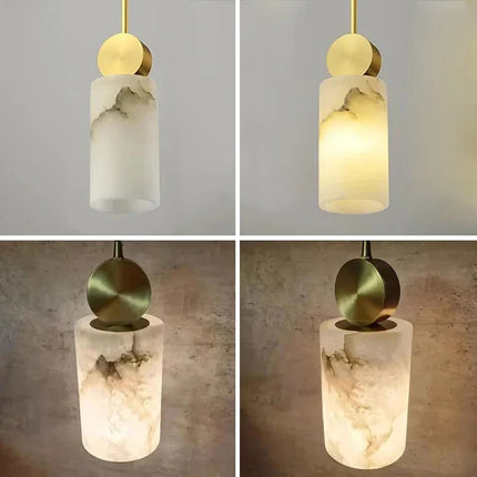 Suspension nordique en marbre et cuivre avec éclairage LED intégré — LZ4X9P