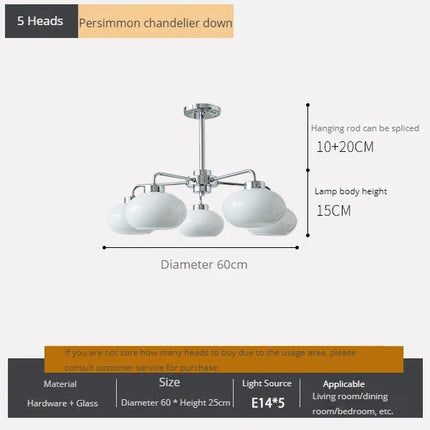Lustre suspension en verre style Bauhaus pour salon nordique — LZ4FJ9
