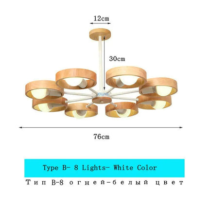 Lustre suspension scandinave minimaliste rotatif 360° en bois — LZ4X9Q2