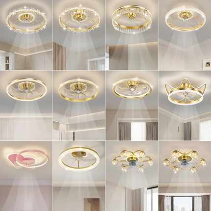 Plafonnier LED moderne avec ventilateur silencieux et éclairage intelligent — LZ4X9Q2