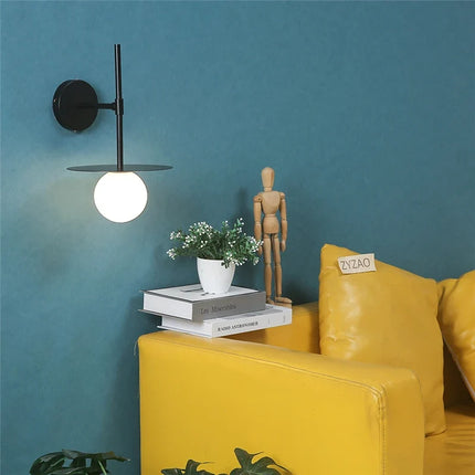 Applique murale circulaire en fer et verre LED personnalisable — LZ4XJ9