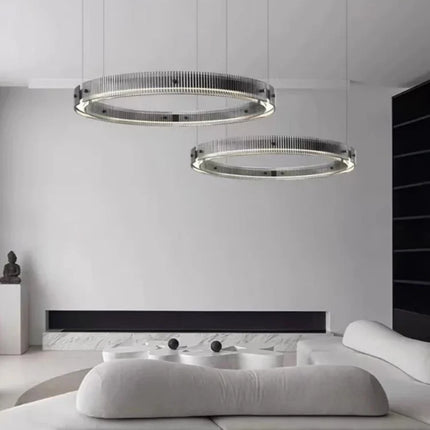 suspension circulaire en verre minimaliste design créatif en aluminium