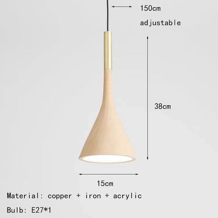 Suspension design moderne en métal effet bois réglable — LZ4X9T