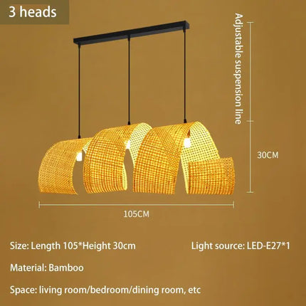 Lustre suspension en bambou style japonais pour déco zen asiatique — LZ4X9T2