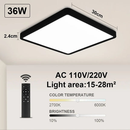 Plafonnier LED carré connecté avec commande vocale Alexa et Google — LZ4X9P