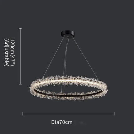 Lustre en cristal avec anneau doré pour suspension intérieure — LZ4X9M