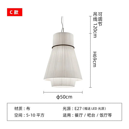 Suspension décorative nordique en tissu à motif vertical moderne — LZ4X9T