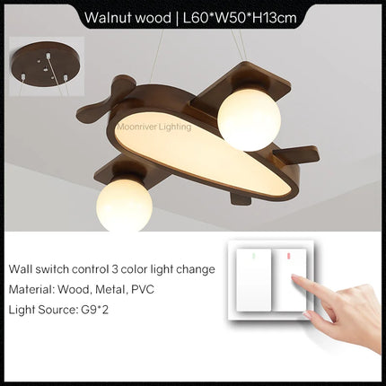 Lustre suspension en bois décoratif pour chambre d'enfant — LZ4P9X