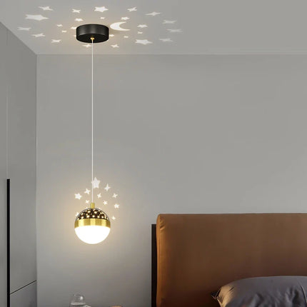 Lustre suspension moderne minimaliste avec projection ciel étoilé — LZ4X9P2