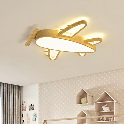 Plafonnier avion en bois et fer pour chambre enfant — LZ4N7Q2