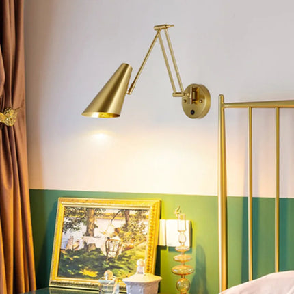 Applique murale LED à bras télescopique pivotant avec interrupteur pour éclairage intérieur — LZ4X9P