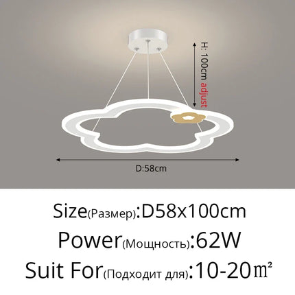Plafonnier LED suspendu design minimaliste planète avec protection yeux enfant — LZ4X9P2