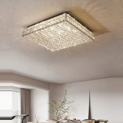 Plafonnier LED carré cristal style art déco moderne élégant — LZ4X9T2